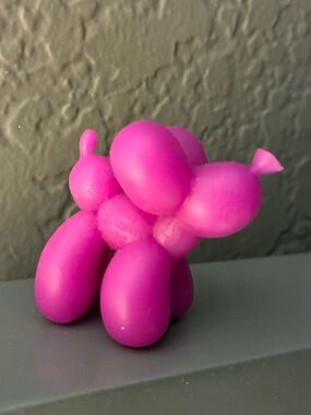 Mini NeeDoh Balloon Dog silicone figure - Bright Pink color